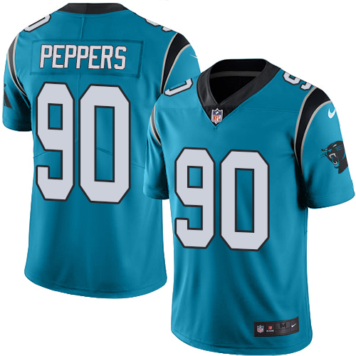 Carolina Panthers #90 Julius Peppers Blue Alternate Men's Stitched Vapor Untouchable Limited Jersey Men's