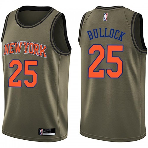 New York Knicks #25 Reggie Bullock Green Youth Swingman Salute to Service Jersey Youth