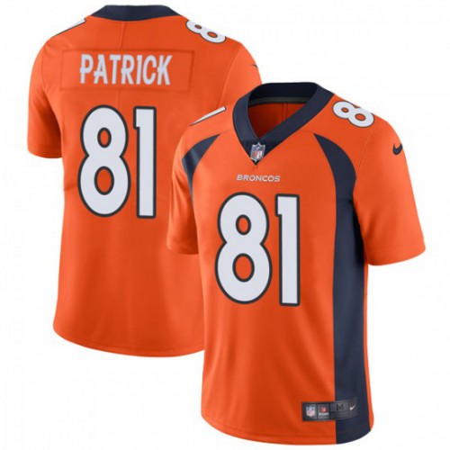 Denver Broncos #81 Tim Patrick Orange Team Color Men's Stitched Vapor Untouchable Limited Jersey Men's
