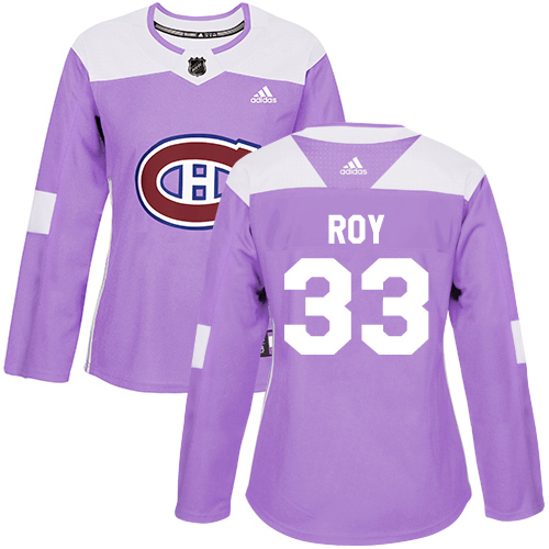Adidas Montreal Canadiens #33 Patrick Roy Purple Authentic Fights Cancer Women's Stitched Jersey Womens