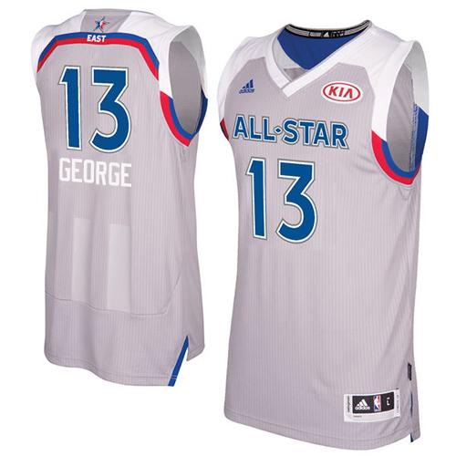Indiana Pacers #13 Paul George Gray 2017 All-Star Stitched Jersey Mens