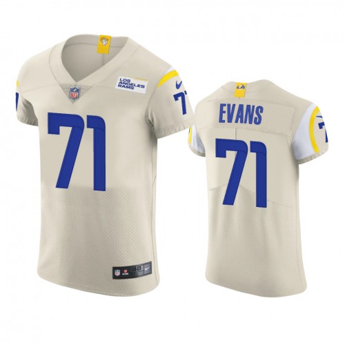 Los Angeles Los Angeles Rams #71 Bobby Evans Men's Vapor Elite Player Jersey - Bone Men's
