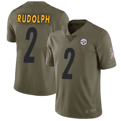 Pittsburgh Steelers #2 Mason Rudolph Olive Men's Stitched Limited 2017 Salute To Service Jersey Men's