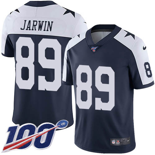 Dallas Cowboys #89 Blake Jarwin Navy Blue Thanksgiving Men's Stitched 100th Season Vapor Throwback Limited Jersey Men's