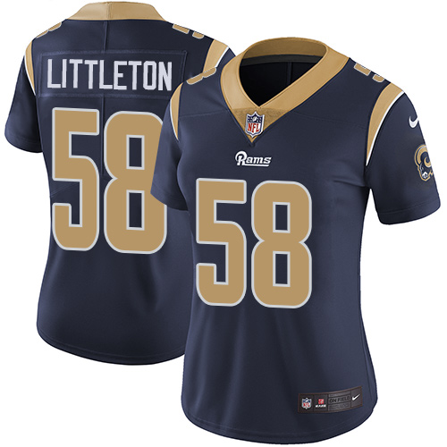 Los Angeles Rams #58 Cory Littleton Navy Blue Team Color Women's Stitched Vapor Untouchable Limited Jersey Womens