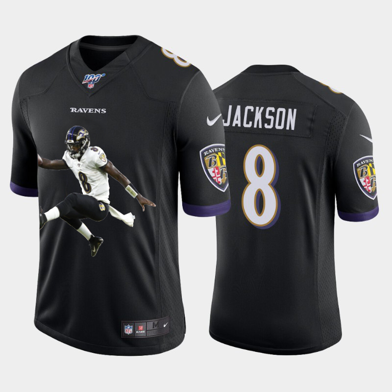 Baltimore Ravens #8 Lamar Jackson Team Hero 4 Vapor Limited 100 Jersey Black