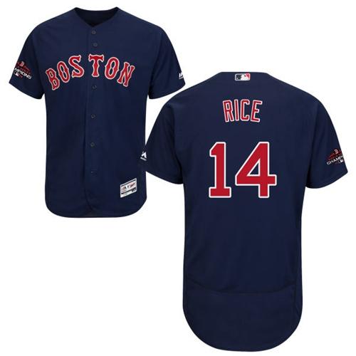 Boston Red Sox #14 Jim Rice Navy Blue Flexbase Authentic Collection 2018 World Series Champions Stitched Jersey Men's