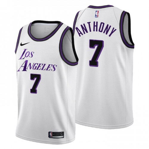 Los Angeles Lakers #7 Carmelo Anthony Mens 2022-23 City Edition Jersey - Cherry Blossom White Mens