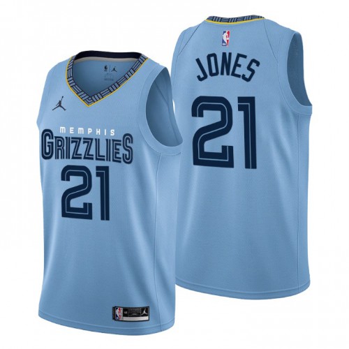 Memphis Grizzlies #21 Tyus Jones Mens 2022-23 Statement Edition Jersey - Blue Mens