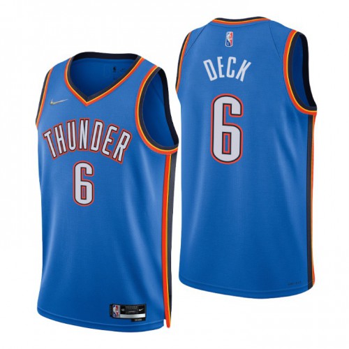 Oklahoma City Thunder #6 Gabriel Deck Blue Mens 2021-22 75th Anniversary Diamond Swingman Jersey - Icon Edition Mens