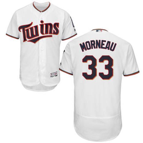 Minnesota Twins #33 Justin Morneau White Flexbase Authentic Collection Stitched Jersey Men's