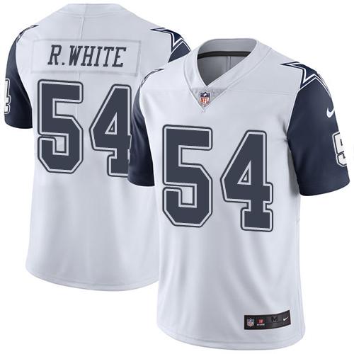 Dallas Cowboys #54 Randy White White Men's Stitched Limited Rush Jersey Men's