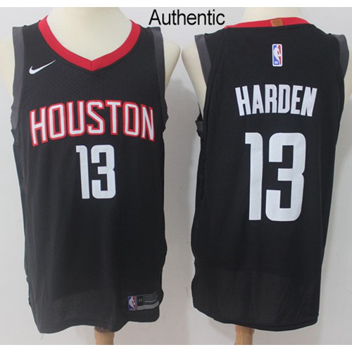 Houston Rockets #13 James Harden Black Authentic Statement Edition Jersey Mens