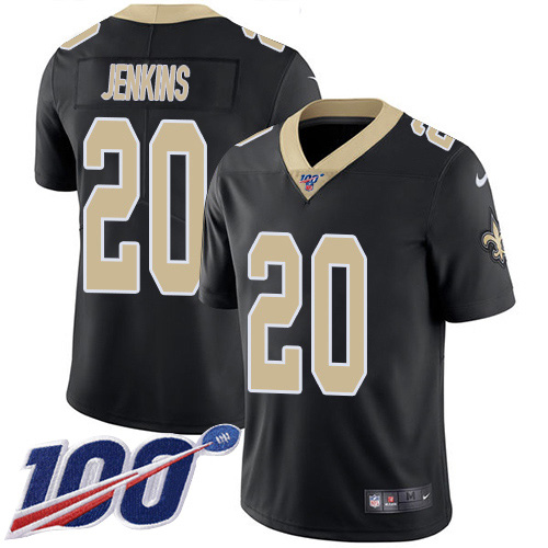 New Orleans Saints #20 Janoris Jenkins Black Team Color Youth Stitched 100th Season Vapor Untouchable Limited Jersey Youth