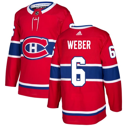 Adidas Montreal Canadiens #6 Shea Weber Red Home Authentic Stitched Youth Jersey Youth