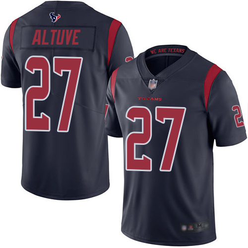 Houston Texans #27 Jose Altuve Navy Blue Men's Stitched Limited Rush Jersey Men's