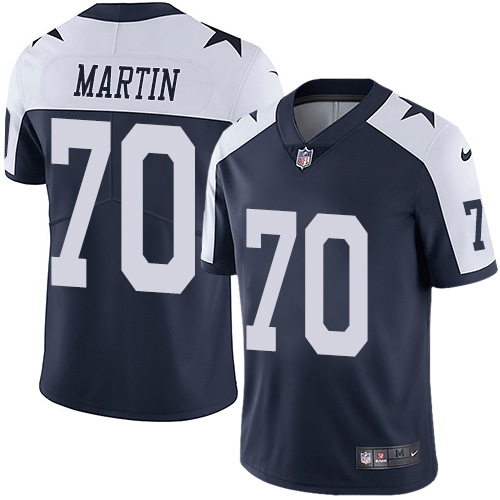 Dallas Cowboys #70 Zack Martin Navy Blue Thanksgiving Youth Stitched Vapor Untouchable Limited Throwback Jersey Youth