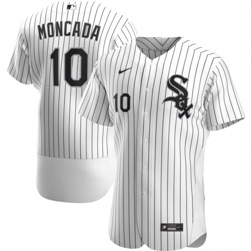Chicago Chicago White Sox #10 Yoan Moncada Men's White Home 2020 Authentic Player Jersey Men's