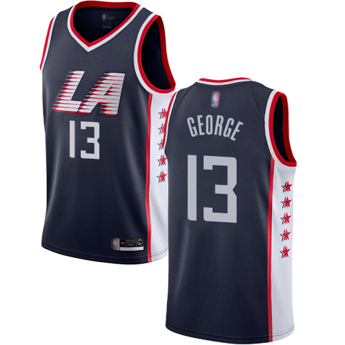 Los Angeles Clippers #13 Paul George Navy Swingman City Edition 2018/19 Jersey Mens