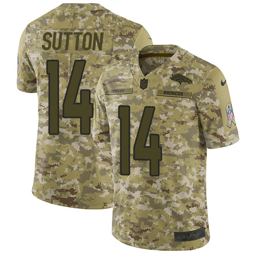 Denver Broncos #14 Courtland Sutton Camo Youth Stitched Limited 2018 Salute to Service Jersey Youth