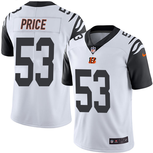 Cincinnati Bengals #53 Billy Price White Youth Stitched Limited Rush Jersey Youth