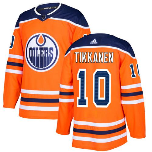 Adidas Edmonton Oilers #10 Esa Tikkanen Orange Home Authentic Stitched Jersey Men's
