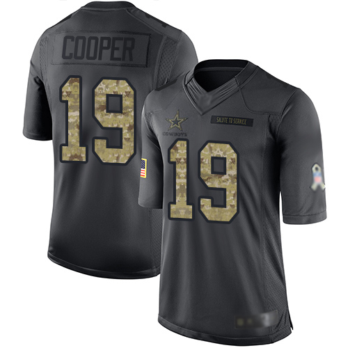 Dallas Cowboys #19 Amari Cooper Black Youth Stitched Limited 2016 Salute to Service Jersey Youth