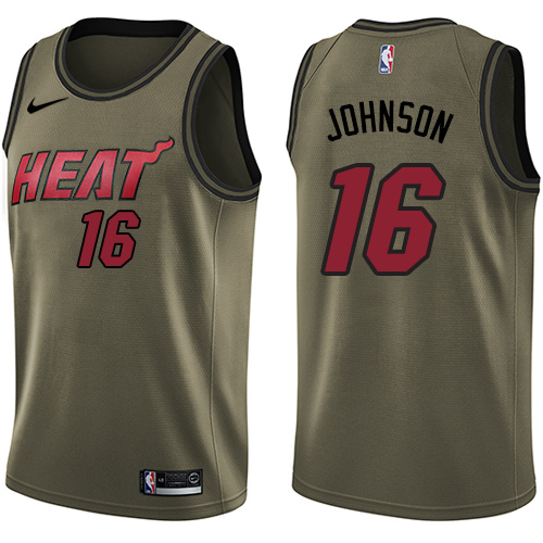 Miami Heat #16 James Johnson Green Salute to Service Youth Swingman Jersey Youth
