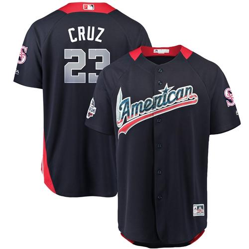 Seattle Mariners #23 Nelson Cruz Navy Blue 2018 All-Star American League Stitched Jersey Men's