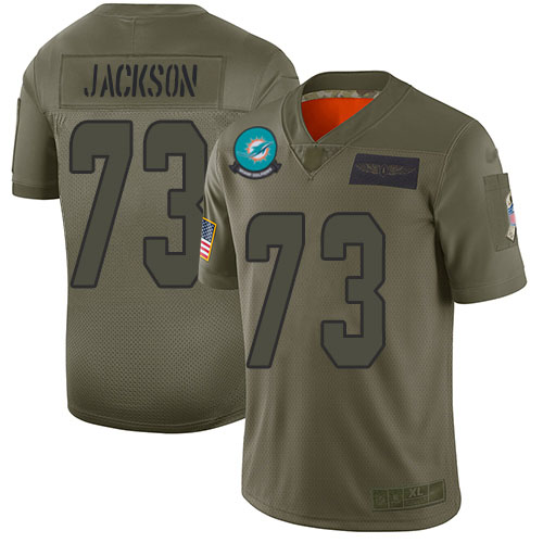 Miami Dolphins #73 Austin Jackson Camo Youth Stitched Limited 2019 Salute To Service Jersey Youth