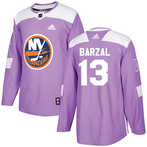 Adidas New York Islanders #13 Mathew Barzal Purple Authentic Fights Cancer Stitched Jersey Men's