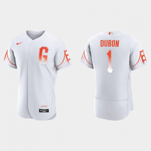 San Francisco San Francisco Giants #1 Mauricio Dubon Men's 2021 City Connect Authentic White Jersey Men's