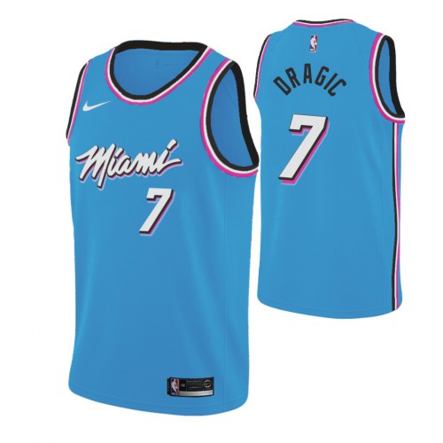 Miami Heat #7 Goran Dragic 2019-20 Mens Blue Miami City Edition Jersey Mens