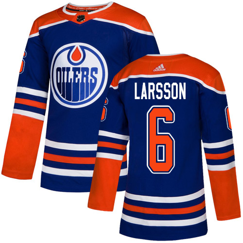 Adidas Edmonton Oilers #6 Adam Larsson Royal Blue Alternate Authentic Stitched Jersey Men's