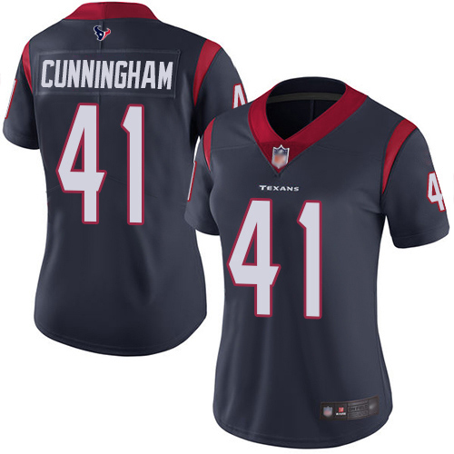 Houston Texans #41 Zach Cunningham Navy Blue Team Color Women's Stitched Vapor Untouchable Limited Jersey Womens