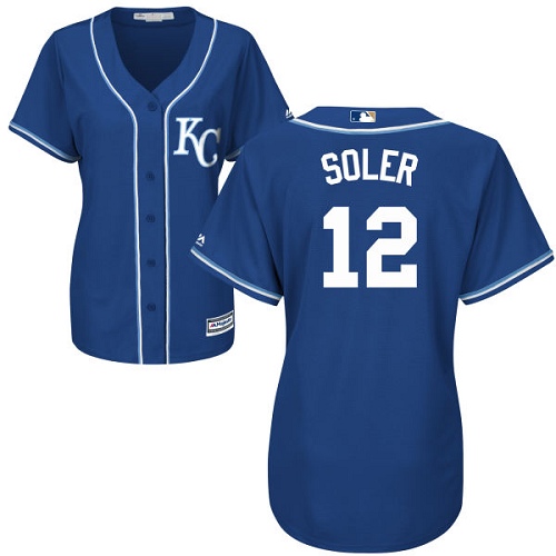 Kansas City Royals #12 Jorge Soler Royal Blue Alternate Women's Stitched Jersey Womens