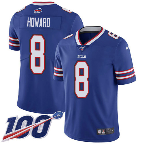 Buffalo Buffalo Bills #8 O. J. Howard Royal Blue Team Color Youth Stitched 100th Season Vapor Limited Jersey Youth