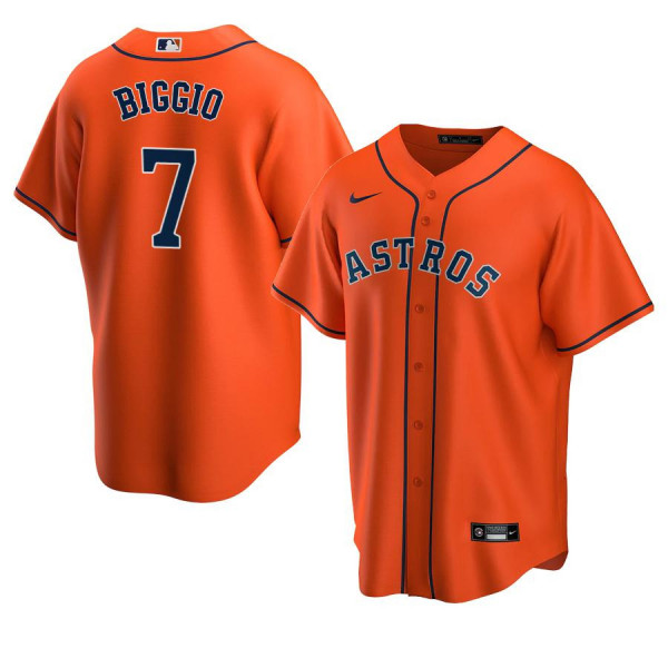 Houston Astros 7 Replica 2020 Orange Alternate Craig Biggio Jersey