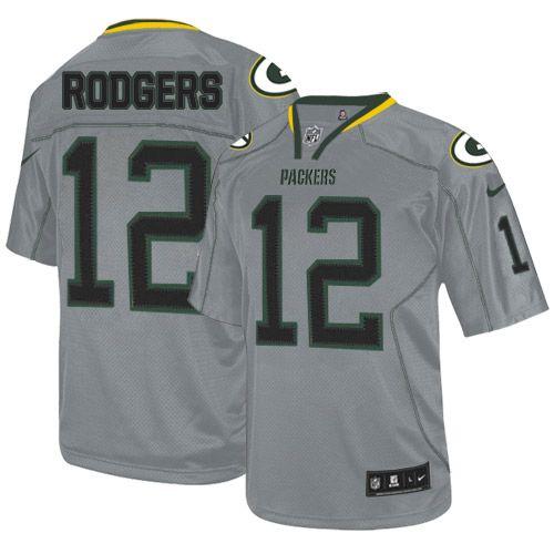Packers #12 Aaron Rodgers Lights Out Grey Youth Stitched Elite Jersey