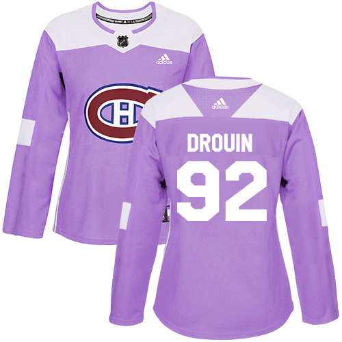 Adidas Montreal Canadiens #92 Jonathan Drouin Purple Authentic Fights Cancer Women's Stitched Jersey Womens