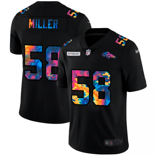 Denver Denver Broncos #58 Von Miller Men's Multi-Color Black 2020 Crucial Catch Vapor Untouchable Limited Jersey Men's