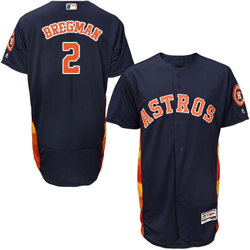 Houston Astros #2 Alex Bregman Navy Blue Flexbase Authentic Collection Stitched Jersey Men's
