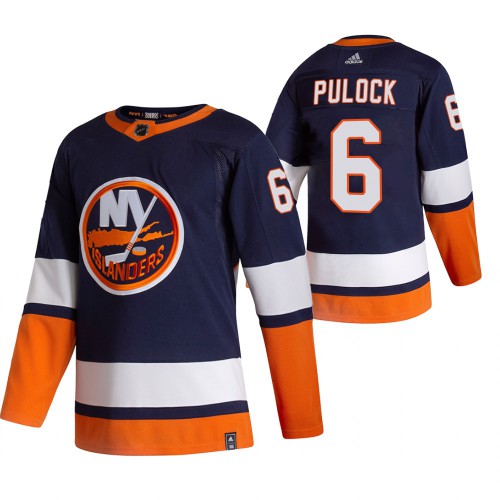 New York New York Islanders #6 Ryan Pulock Navy Blue Men's Adidas 2020-21 Reverse Retro Alternate Jersey Men's