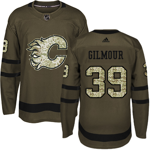 Adidas Calgary Flames #39 Doug Gilmour Green Salute to Service Stitched Jersey Men's