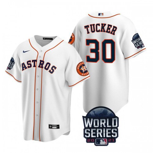 Houston Houston Astros #30 Kyle Tucker Men's 150th Anniversary 2021 World Series Game Jersey - White Men's