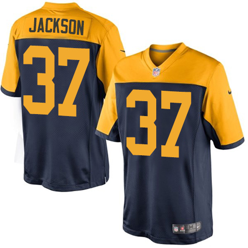 Green Bay Packers #37 Josh Jackson Navy Blue Alternate Youth Stitched New Limited Jersey Youth