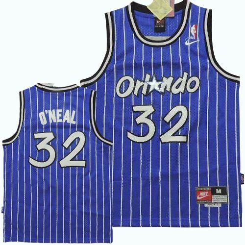 Orlando Magic #32 Shaquille ONeal Blue Throwback Stitched Youth Jersey Youth