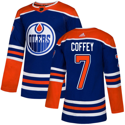 Adidas Edmonton Oilers #7 Paul Coffey Royal Blue Alternate Authentic Stitched Jersey Men's