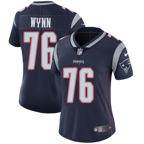 New England Patriots #76 Isaiah Wynn Navy Blue Team Color Women's Stitched Vapor Untouchable Limited Jersey Womens
