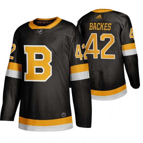 Adidas Boston Boston Bruins #42 David Backes Black 2019-20 Authentic Third Stitched Jersey Men's
